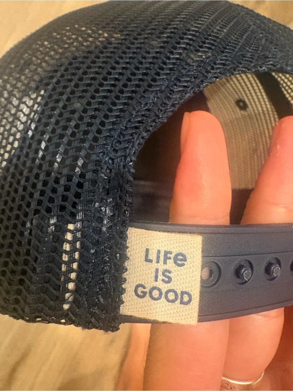 Life is Good Two-Tone Blue Trucker Hat